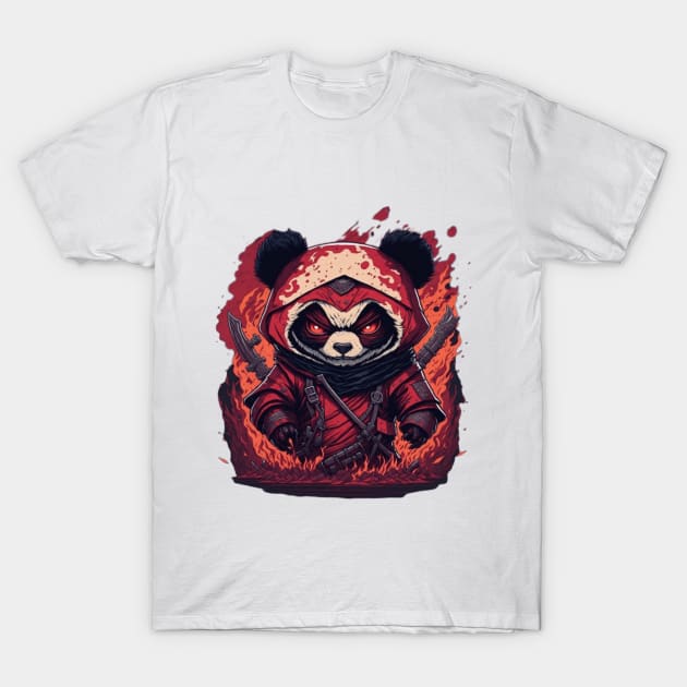 EVIL NINJA PANDA T-Shirt by Ginta Art Abstract 